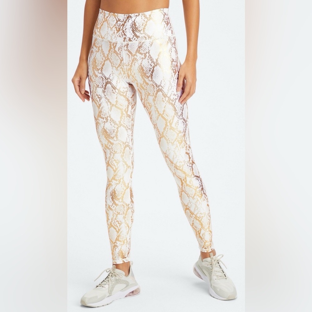 FABLETICS•BNWT COPPER FOIL SNAKESKIN DEFINE POWERHOLD HIGH-WAISTED LEGGING LARGE